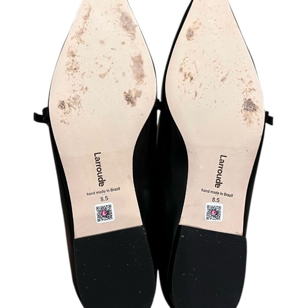 Larroude Caroline Flat in Black Leather - Picture 5 of 5